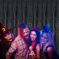 thumbnail image 5 of 36.2"x96.5" Black Metallic Foil Fringe Curtains,Tinsel Streamers Bachelorette Party Decorations,Photo Booth Backdrop for Birthday Wedding Holiday Celebration Bachelorette Party Decorations, 5 of 7