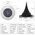 thumbnail image 4 of Paquete de 4 luces solares de disco, 12 luces LED solares para suelo, para exteriores, impermeables, de acero inoxidable, para suelo, luces solares para pasarela, camino, césped, patio, jardín Adepaton 2033507-1, 4 of 9