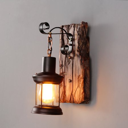 Homary Retro Industrial Cottage Style Metal Clear Glass Lantern 1