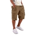 thumbnail image 4 of Homeyce Cargo Shorts for Men Elastic Waist Long Capri Below the Knee Shorts with Multi-Pockets Below Knee Cargo Shorts Casual Hiking Relaxed Fit Hiking Long Shorts,Brown S, 4 of 6