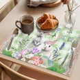 thumbnail image 3 of Easter Placemats Set of 6 Spring Rabbit Botanical Flowers Eggs Plaid Place Mats Indoor Wipeable Table Mats Washable Cloth Dining Table Placemats for Kitchen Holiday Party Home Decor 13x19 Inch, 3 of 9