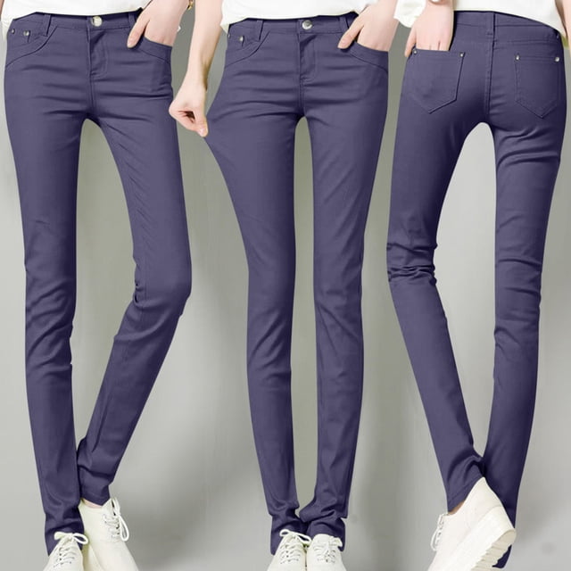 TINZ Women High Rise Fashion Jean Classic Solid Color Ankle Jeans Casual Regular Tight Fitting Jeans Tan Dress Pants for Women Drawstring Pants for Women