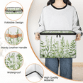 thumbnail image 3 of CURLYOOT Sage Green Leaves Fabric Storage Bins with Lids, Spring Eucalyptus Foldable Storage Boxes Washable Storage Cube, Closet Bedroom Home Organizer Containers with PU Leather Handles, 3 of 8