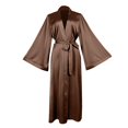 thumbnail image 6 of Endives Women's Satin Satin Long Sleeved Robe Comfortable Robe Sleep Wear Bathrobe Lightweight Soft Robes Ladies Bath Robe Sleepwear Brown XXL, 6 of 6