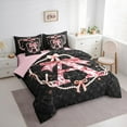 thumbnail image 3 of Castle Fairy Ribbon Bowknot Letter A 7-Piece Twin Bedding Set for Child Teens Adults, 3 of 8