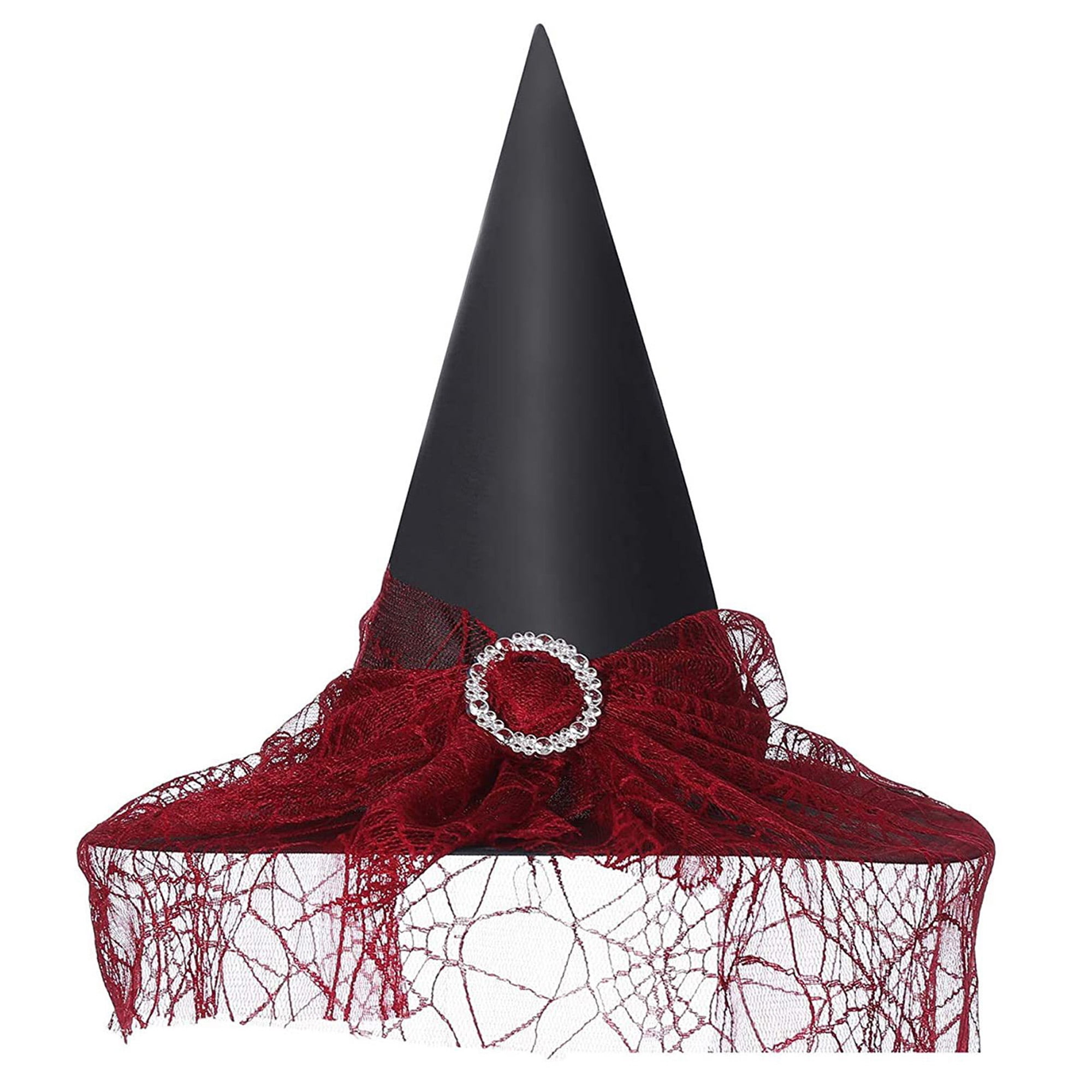 Sexy Black Witch Hat Feathers Veil Halloween Costume Hat US FREE SHIP