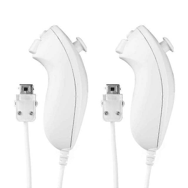 2-Pack Nunchuk Controllers for Wii, Remote Nunchuk Joystick Game Controllers Compatible with Nintendo Wii and Wii U Vide