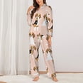 thumbnail image 2 of Xecao Beagle Dog On Brown Print Women Pajamas Set Soft Sleepwear Pjs long Sleeve Button Down Nightwear with Long Pants, 2 of 6