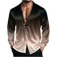 thumbnail image 2 of SDNall Men's Vintage Ombre Shirt, Long Sleeve Lapel Collar Casual Button Down for Retro & Casual Style, 2 of 8