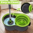 thumbnail image 3 of Almcmy Spin Mop and Bucket Set, Mop Bucket with Foot Pedal Wringer System, 3 Reusable Mop Refills, 130cm Long Handle, Easy Wring Magic Mop, 3 of 9