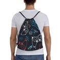thumbnail image 2 of Kdxio Joystick Gamepad Print Drawstring Backpack Bag,Waterproof Draw String Back Sack, Gym Drawstring Bags Swim Bag For Unisex, 2 of 9