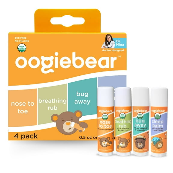 Oogiebear Organic Baby Balm 4Pk - Nourish and Protect Skin, All Natural, Babies & Toddlers
