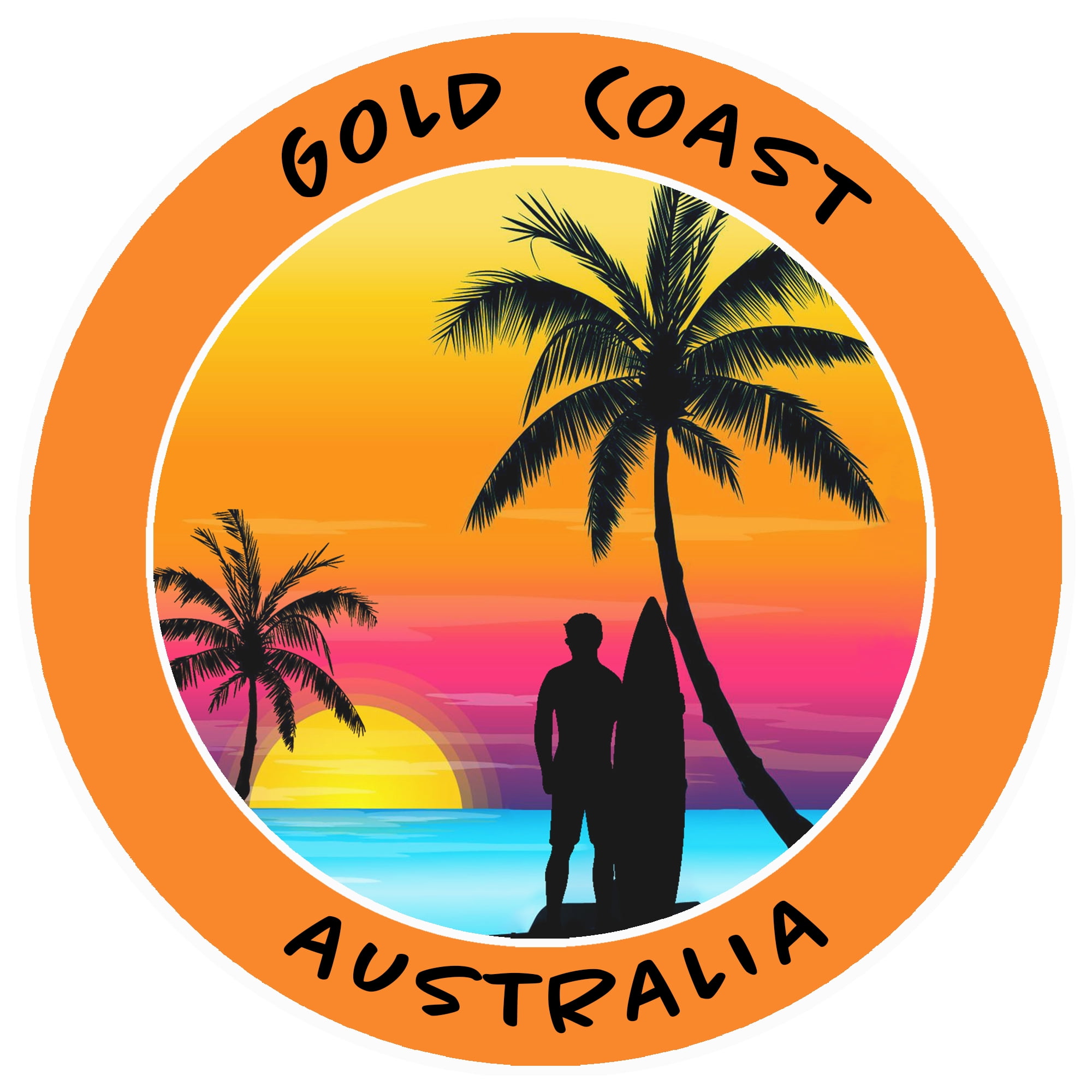 Gold Coast, Australia Surfer Sun Decorative Car Truck Decal Window