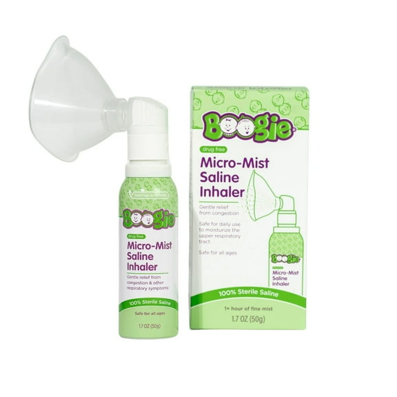 Boogie Sterile and Drug-Free Micro-Mist Saline Inhaler Spray for Kids, 1.7 oz