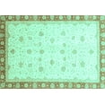 thumbnail image 1 of Ahgly Company Machine Washable Indoor Rectangle Oriental Turquoise Blue Modern Area Rugs, 2' x 4', 1 of 4
