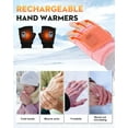 thumbnail image 2 of Rechargeable Heated Gloves, 3 Temperature Settings Electric Heating Gloves with Digital Display, Smart Thermostatic Fingerless, for Skiing, Cycling and Outdoor Work, 2 of 6
