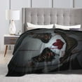 thumbnail image 4 of DouZhe Ultra-Soft Micro Fleece Lightweight Flannel Bed Blanket, Horror Scary Clown Terror Print Cozy Warm Throw Blankets, 60"x50", 4 of 7