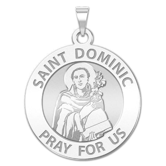 Picturesongold.Com Saint Dominic Religious Medal Necklace Pendants Adult - 2/3 inch Sterling Silver