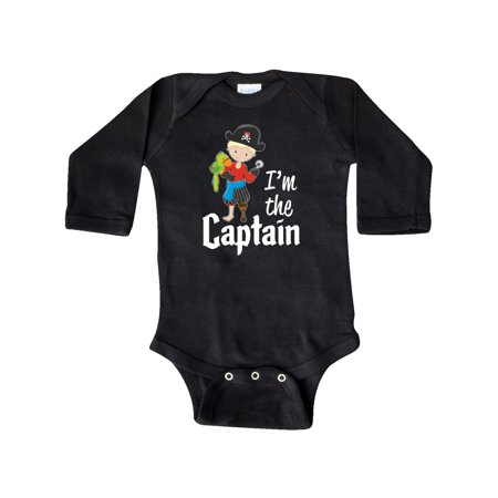 

Inktastic I m the Captain- pirate boy Gift Baby Boy Long Sleeve Bodysuit