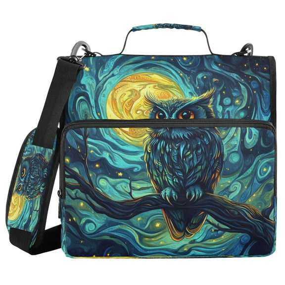 YAZAOO Zipper Binder trapper keeper Documents Organized Design Moonlit Guardian Printed
