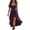 Purple, variant on Womens Boho Dresses Smocked High Low Maxi Dress Spaghetti Strap Ruffle Hem Tiered Flowy Sundress Western Cowboy Dress for Country Concert Festival Navy L