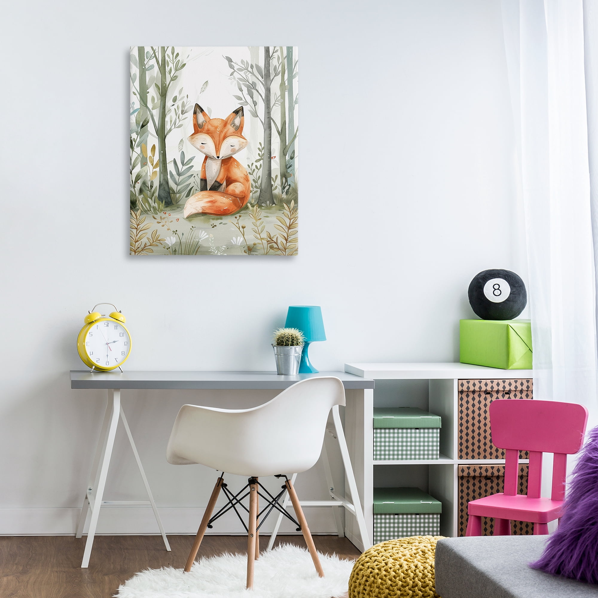 Stupell Industries Soft Woodland Fox Landscape & Nature Painting Wrapped Canvas Art Print Wall Art, 30 x 40