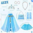 thumbnail image 6 of Princess Dress Up kids Costume Props Halloween Christmas gifts,11Pcs Fairy Princess for Toddler Girls Costume Sets Cape Wand Headband Tutu Skirt Jewelry New Year Gifts for Girls3 4 5 6 7 8 Year Old, 6 of 6