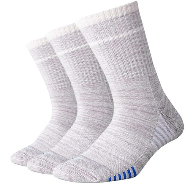 Yoyoo 3 PYoyoors Yoyoo's Chaussettes de Randonnée et de Marche, Paquet Multiple Évacuant l'Humidité, Rembourrées, Chaussettes de Plein Air pour Loisirs, Hauteur Mi-Mollet (Blanc - Hauteur Mi-Mollet)