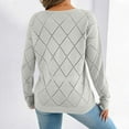 thumbnail image 5 of Crochet Knit Sweaters for Women Long Sleeve Pullover V Neck Lightweight Tops White XL, 5 of 6