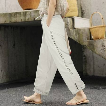 SNKSDGM Women s Plus Cotton Panties for Women Plus Size Cargo Pants Women Jeans Black Womens Pants Lace Long Pants Drawstring Elastic Waist Pants Casual Palazzo Pants Wide Leg Trousers with Pockets