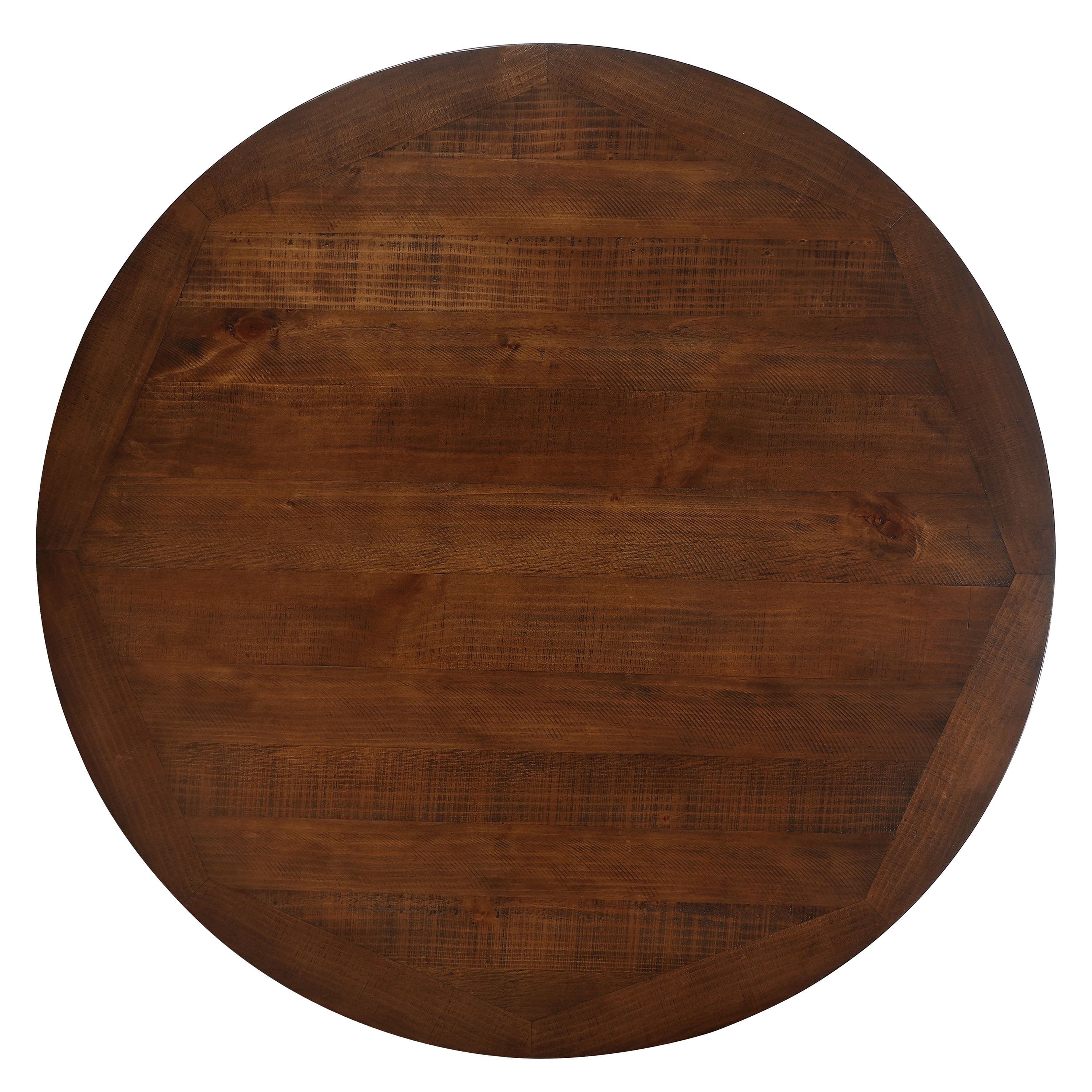 Furniture of America Feli Indoor Contemporary Round MDF Dining Table, Antique Light Blue/Dark Oak