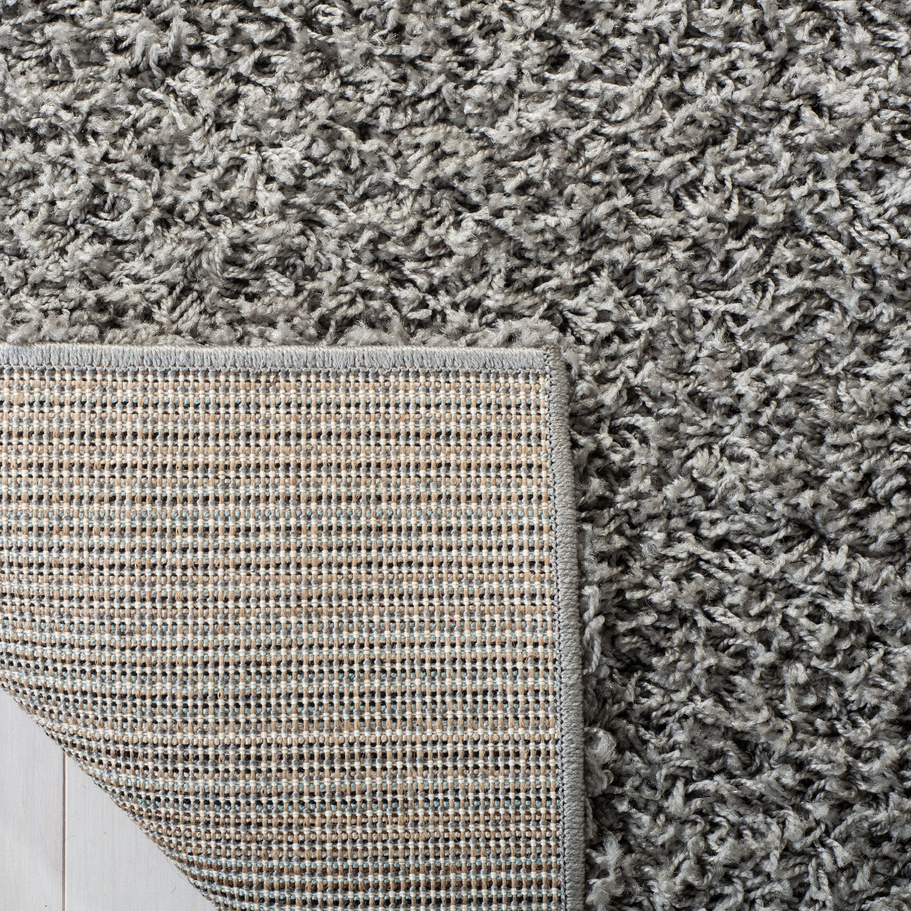 SAFAVIEH Lavena Solid Plush Shag Area Rug, Light Grey, 3' x 5'