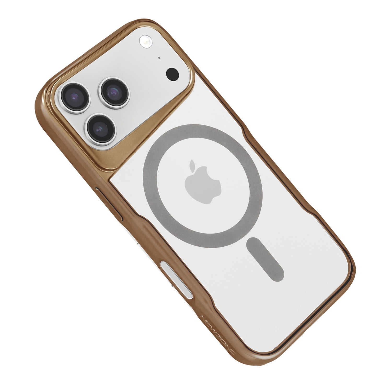 Transparent Slim Magnetic Cover for iPhone 17 Pro Max - Gold
