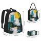 thumbnail image 2 of Disketp Abstract Brushstrokes Green Blue Mochila Estampada de Gran Capacidad con Lonchera y Estuche, Set de 3 Piezas para Estudiantes, 2 of 7