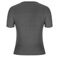 thumbnail image 4 of JGGSPWM Women's Summer Ribbed Knit Short Sleeve Henley Button Up Casual Blouse Slim Fit Basic Tops Gray XS, 4 of 6