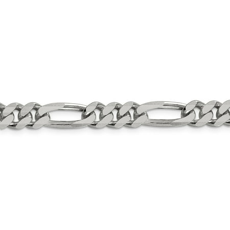 75mm figaro sterling chain inch silver