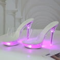 thumbnail image 6 of YUHAOTIN High Heels Ultra High Transparent Sexy High Heeled Colorful Light Electrified High Heeled Light Shoes Clear High Heels for Women Closed Toe Cute Sandals for Women Dressy, 6 of 6