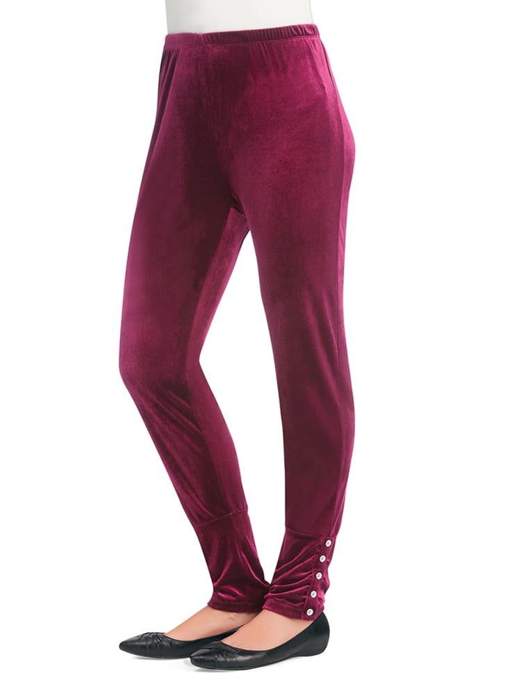 maroon velvet leggings