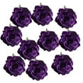 thumbnail image 1 of 10 rosas artificiales decorativas de seda para manualidades, ideales para bodas, fiestas y decoración del hogar. R: morado oscuro, 1 of 9