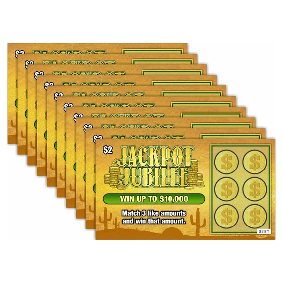 Prank Gag Fake Lottery Tickets - 10 Total Tickets, All Same Design, These Lottery Ticket Scratch Off Cards Look Super Real Like A Real Scratcher Joke Lotto Ticket, Win 10,000