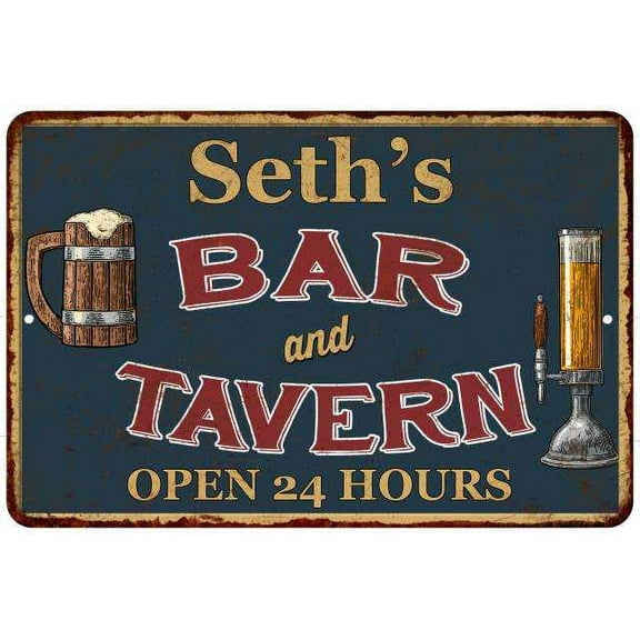 Seth's Green Bar & Tavern Rustic Sign 8 x 12 High Gloss Metal 208120047045