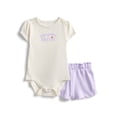 thumbnail image 2 of Wonder Nation Baby Girls Graphic Tee and Shorts Outfit Set, 6-Piece, Sizes 0M-24M, 2 of 7