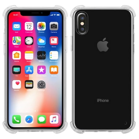 iPhone X Case, Transparent Shockproof and Scratch Resistant Case for the Apple iPhone X by Cellet- Clear