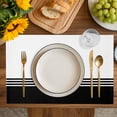thumbnail image 4 of Black White Striped Placemats Set of 4, Modern Abstract Art Aesthetics Placemats for Dining Table, Place Mats for Kitchen Tabletop, Waterproof Wipeable Dining Table Mats Set, 4 of 9