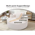 thumbnail image 5 of Leumius Oversized Round Chaise Lounge Sofa,Upholstered Lounge Chair with 2 Pillows and Cupholders,Boneless Sofa Couch with Memory Foam,Deep Seat Sleeper Chair for Living Room,No Assembly,White, 5 of 9