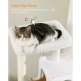 thumbnail image 6 of AEGFKDCat Tree for Large Cats with Metal Plush Big Hammock, 56.3" Cat Tower for Indoor Cats with 2 Door Condo House, 6-Tier Cat Shelves with Scratching Posts and Large Top Perch, Cream White, 6 of 7