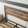 thumbnail image 4 of MAYEERTY Queen Platform Bed Frame with Rustic Vintage Wood Headboard, Strong Metal Slats Support Mattress Foundation, Brown, 4 of 5