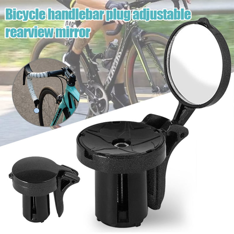 Red 2pcs Universal Adjustable Bicycle Handlebar Rearview Mirror 360 Degrees Bike MTB Motorcycle Cycling Handlebar Plug Flexible Rear Sight Mirror 