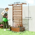 thumbnail image 3 of Outsunny Wood Raised Garden Bed Privacy Screen Planter with Trellis, Orange, 3 of 10