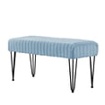 thumbnail image 4 of Home Soft Things Super Soft Faux-Fur Upholstered Bench Ottoman, Forget Me Not, 46"x16"x22", 4 of 4